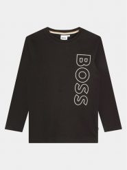 Boss Bluzka J25O68 S Czarny Regular Fit. Czarne t-shirty i koszulki chłopięce Boss, bez wzorów, z bawełny, bez kołnierzyka, bez ramiączek. Za 439.99 zł.