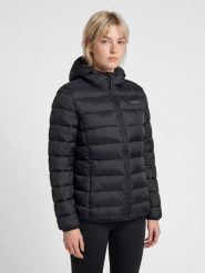 Damska kurtka puchowa Hummel Lightweight. Czarne kurtki damskie Hummel, s, bez wzorów, z materiału, z kapturem. Za 353.00 zł.