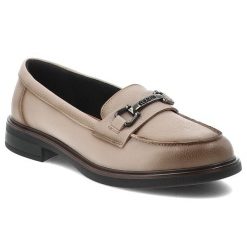 Mokasyny damskie Vinceza, skóra naturalna wsuwany fason klasyczne loafersy ozdobny detal metalowy niski stabilny obcas solidna podeszwa, beżowa, 3998. Brązowe mokasyny damskie VINCEZA, ze skóry, bez obcasa. Za 159.00 zł.