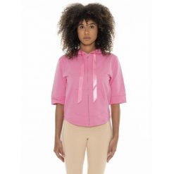 Bluza z kaptur na co dzień na siłownię. Czerwone bluzy damskie LEONE 1947 APPAREL, bez wzorów, z bawełny, bez kaptura. Za 164.19 zł.