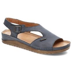 Niebieskie Sandały Pollonus Wygodne Skórzane Buty Damskie. Niebieskie sandały damskie Pollonus, bez wzorów, ze skóry, bez obcasa, bez zapięcia. Za 139.00 zł.