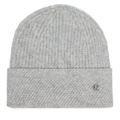 Czapka Calvin Klein. Szare czapki damskie Calvin Klein, na zimę, bez wzorów. Za 169.99 zł.
