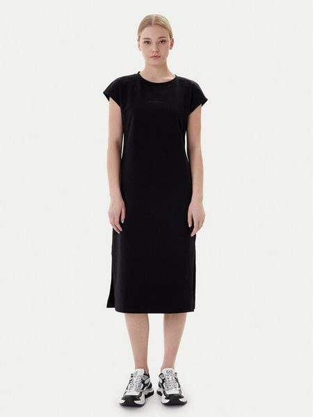 EA7 Emporio Armani Sukienka codzienna 7W000957 AF12484 MC043 Czarny Regular Fit. Czarne sukienki damskie EA7 Emporio Armani, bez wzorów, z bawełny, bez ramiączek. Za 509.99 zł.