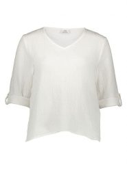 JDY Bluzka "Theis Life" w kolorze białym rozmiar: S. Białe bluzki damskie JDY, s, bez wzorów, z bawełny, bez kołnierzyka, bez ramiączek. Za 83.81 zł.