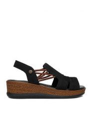 Go Soft Sandały CEO-WI16-ALIA-01 Czarny. Czarne sandały damskie GO SOFT, bez wzorów, z nubiku, bez obcasa, na koturnie, bez zapięcia. Za 179.99 zł.
