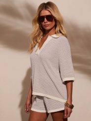 Milan Kiss Sweter w kolorze kremowo-szarobrązowym rozmiar: XL. Brązowe swetry klasyczne damskie Milan Kiss, xl, bez kołnierzyka. Za 169.95 zł.