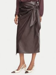 Elisabetta Franchi Spódnica z imitacji skóry GO-218-66E2-V320 Brązowy ciemny Regular Fit. Brązowe spódnice damskie Elisabetta Franchi, bez wzorów, ze skóry. Za 1,369.00 zł.
