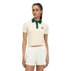 Koszulka polo damska FILA Looknow. Brązowe koszulki damskie Fila, s, bez wzorów, bez kołnierzyka, bez ramiączek. Za 149.99 zł.