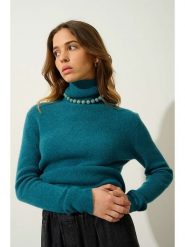 AUTHENTIC CASHMERE Kaszmirowy golf "Suzie" w kolorze niebieskim rozmiar: M. Niebieskie golfy damskie AUTHENTIC CASHMERE, m, bez wzorów, z kaszmiru, bez ramiączek. Za 528.45 zł.