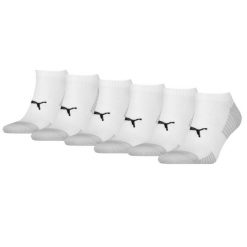 Skarpety Puma Sport Sneaker Amortyzowane, 6-pak, białe. Białe skarpetki damskie Puma, bez wzorów, z elastanu. Za 162.99 zł.