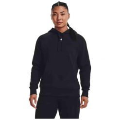 Bluza damska Under Armour Rival Fleece Hoodie. Czarne bluzy damskie Under Armour, bez wzorów, z bawełny, bez kaptura. Za 299.99 zł.