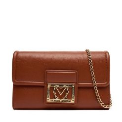 Torebka LOVE MOSCHINO. Brązowe torebki wieczorowe damskie Love Moschino, bez wzorów, bez dodatków. Za 449.99 zł.