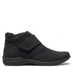 Botki Josef Seibel. Czarne botki damskie Josef Seibel, bez obcasa, na płaskiej podeszwie, bez zapięcia. Za 379.99 zł.