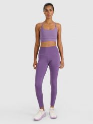 4F Legginsy treningowe szybkoschnące damskie - fioletowe XL. Czerwone legginsy damskie 4F, s, bez wzorów, z dzianiny. Za 119.99 zł.