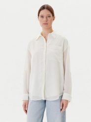 Calvin Klein Koszula LV044B902G Écru Regular Fit. Koszule damskie Calvin Klein, m, bez wzorów, z syntetyku, bez kołnierzyka, bez ramiączek. Za 209.99 zł.