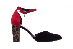 Sandały Bayla-056 9196-21-28 Czarny Czerwony, Skóra naturalna - 37. Czarne sandały damskie Bayla, bez wzorów, ze skóry, bez obcasa, bez zapięcia. W wyprzedaży za 89.10 zł.