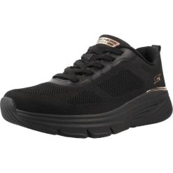 Buty SKECHERS BOBS ARCH FIT ELEV8 Czarny. Czarne obuwie trekkingowe damskie Skechers, z tkaniny, bez zapięcia. Za 283.99 zł.