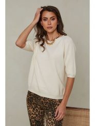 Joséfine Sweter "Kalocsa" w kolorze kremowym rozmiar: S. Brązowe swetry klasyczne damskie Joséfine, s, z kaszmiru, bez kołnierzyka. Za 130.99 zł.