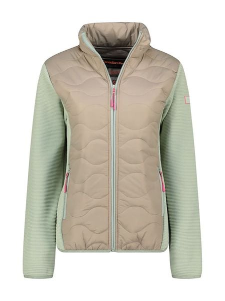 Canadian Peak Kurtka polarowa "Tahitieak" w kolorze beżowo-jasnozielonym rozmiar: XXL. Brązowe kurtki damskie Canadian Peak, xxl, z aplikacjami, z materiału, bez kaptura. Za 166.10 zł.