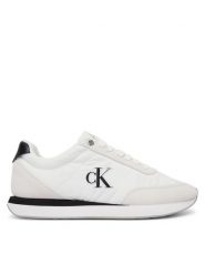 Calvin Klein Sneakersy Retro Runner Ess Mix Mat Wmn YW0YW01990 Biały. Białe obuwie sportowe damskie Calvin Klein, z materiału, bez zapięcia. Za 409.99 zł.