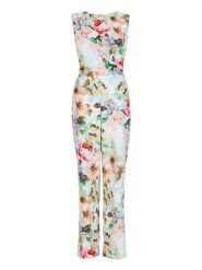 SWING Kombinezon w kolorze kremowym ze wzorem rozmiar: 36. Brązowe kombinezony damskie Swing, bez wzorów, bez kołnierzyka, bez ramiączek. Za 259.95 zł.