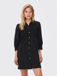 ONLY Sukienka jeansowa Felica 15227104 Czarny Regular Fit. Czarne sukienki damskie Only, bez wzorów, z bawełny, bez ramiączek. Za 99.99 zł.
