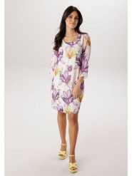 Aniston Sukienka w kolorze kremowo-fioletowym rozmiar: 48. Brązowe sukienki damskie Aniston, bez wzorów, bez ramiączek. Za 217.99 zł.