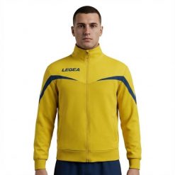 Ultralekka kurtka biegowa Mosca żółto-niebieska. Niebieskie kurtki damskie LEGEA, xs, bez wzorów, z materiału, bez kaptura. Za 88.00 zł.