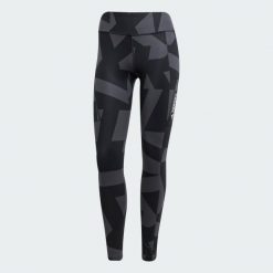 Legginsy Terrex Multi Printed. Brązowe legginsy damskie Adidas, l, bez wzorów, z dzianiny. Za 329.00 zł.