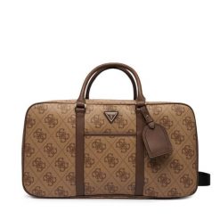 Torba weekendowa Guess. Brązowe torby podróżne Guess, z aplikacjami. Za 1,089.00 zł.