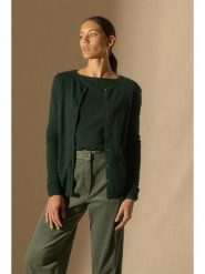 Perfect Cashmere Kaszmirowy kardigan "Amy" w kolorze ciemnozielonym rozmiar: M. Zielone kardigany damskie Perfect Cashmere, m, bez wzorów, z kaszmiru. Za 422.95 zł.