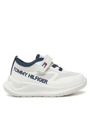 Tommy Hilfiger Sneakersy Low Cut Lace-Up/Velcro Sneaker T1B9-33868-1756 M Biały. Białe buty sportowe chłopięce Tommy Hilfiger, z materiału, bez zapięcia. Za 199.99 zł.