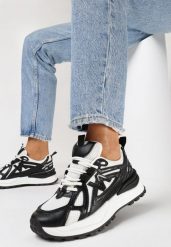 Czarne Sneakersy na Grubej Podeszwie z Siateczką Aslova. Czarne obuwie sportowe damskie Born2be, bez zapięcia. Za 109.99 zł.