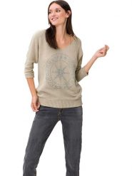 Heine Sweter w kolorze beżowym rozmiar: 38. Brązowe swetry klasyczne damskie Heine, z bawełny, bez kołnierzyka. Za 65.85 zł.