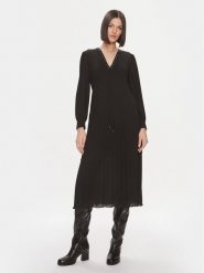 Liu Jo Sukienka codzienna MF3184 T0414 Czarny Regular Fit. Czarne sukienki damskie Liu Jo, bez wzorów, z syntetyku, bez ramiączek. Za 369.99 zł.