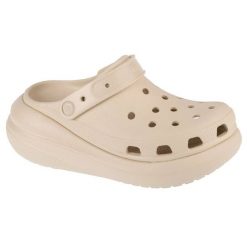 Klapki Crocs Classic Crush Clog 207521-2Y2 beżowy. Brązowe klapki damskie bez wzorów, z gumy, bez obcasa, bez zapięcia. Za 409.56 zł.