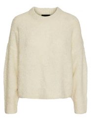 Pieces Sweter w kolorze kremowym rozmiar: M. Brązowe swetry klasyczne damskie Pieces, m, z wełny, bez kołnierzyka. Za 92.21 zł.