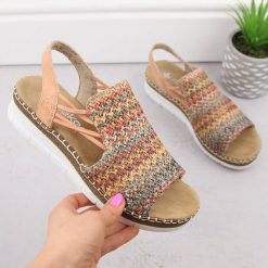 Komfortowe sandały damskie wsuwane multikolor Rieker V1241-90. Sandały damskie Rieker, bez wzorów, ze skóry ekologicznej, bez obcasa, bez zapięcia. Za 319.00 zł.