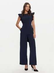 Rinascimento Kombinezon CFC0119758003 Granatowy Regular Fit. Niebieskie sukienki damskie Rinascimento, bez wzorów, z syntetyku, bez ramiączek. Za 299.99 zł.