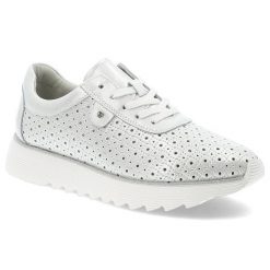 Białe Półbuty S.Barski Stylowe Obuwie Damskie. Białe półbuty damskie S.BARSKI, bez wzorów, z materiału, bez obcasa, bez zapięcia. Za 209.00 zł.