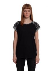 Urban Classics Koszulka w kolorze czarno-szarym rozmiar: M. Czarne koszulki damskie Urban Classics, m, bez wzorów, bez kołnierzyka, bez ramiączek. Za 26.25 zł.