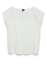 Vero Moda Bluzka w kolorze białym rozmiar: XS. Białe bluzki damskie Vero Moda, xs, bez wzorów, z bawełny, bez kołnierzyka, bez ramiączek. Za 56.79 zł.