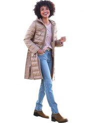 Heine Płaszcz pikowany w kolorze beżowym rozmiar: 36. Brązowe płaszcze damskie Heine, bez wzorów, bez kaptura. Za 113.10 zł.