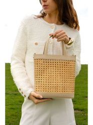 Maison héritage PARIS Skórzana torebka "Eos" w kolorze beżowym - 24 x 26 x 8 cm rozmiar: onesize. Brązowe torebki klasyczne damskie maison héritage PARIS, z materiału, bez dodatków. Za 521.99 zł.