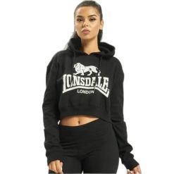 Bluza damska z kapturem Lonsdale Roxeth. Czarne bluzy damskie Lonsdale, l, bez wzorów, z kapturem. Za 212.00 zł.
