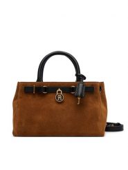 Tommy Hilfiger Torebka American Icon Mini Tote Suede Le AW0AW18202 Brązowy jasny. Brązowe torebki klasyczne damskie Tommy Hilfiger, bez dodatków. Za 1,299.00 zł.