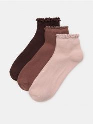 Prążkowane skarpetki 3 pack - wielobarwny. Skarpetki damskie Sinsay, bez wzorów, prążkowane. Za 12.99 zł.