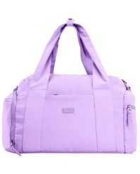 Torba sportowa WINGS SOLENNE z kieszenią na buty i pasem na walizkę PURPLE. Fioletowe torby podróżne Wings, bez wzorów, z materiału. Za 129.90 zł.