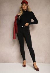 Czarne Jeansy z Bawełną Skinny High Waist Push Up Totanna. Czarne jeansy damskie Renee, bez wzorów, z bawełny. Za 59.99 zł.