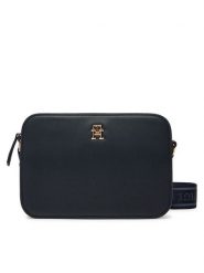 Tommy Hilfiger Torebka Th Logotape Camera Bag AW0AW17229 Granatowy. Niebieskie listonoszki damskie Tommy Hilfiger, bez wzorów, ze skóry, bez dodatków. Za 259.99 zł.